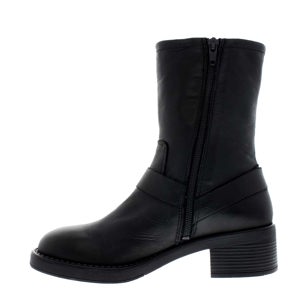 Carl Scarpa Cassy Block Heel Black Leather Ankle Boot